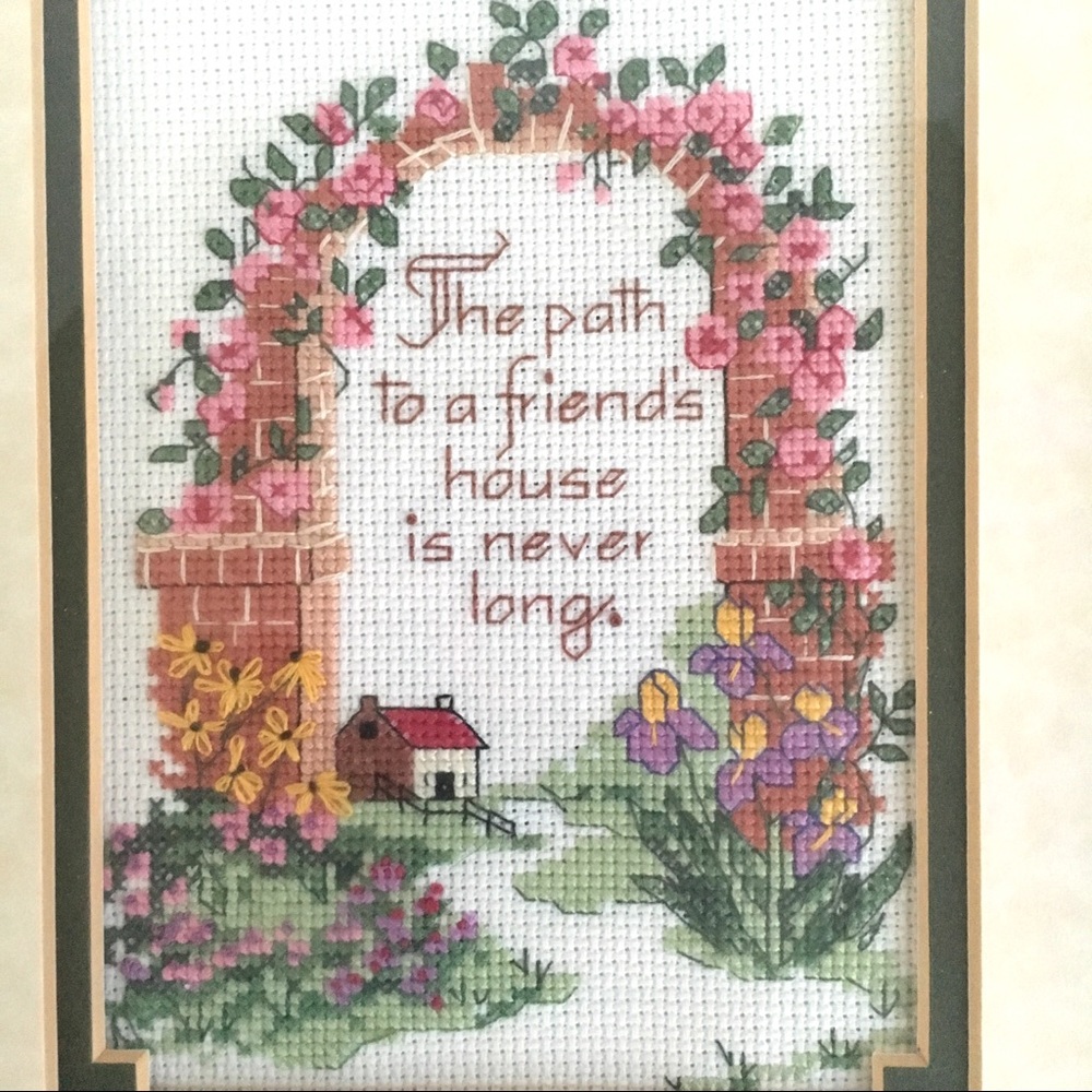 Path To Friend's House Framed Needlepoint Art